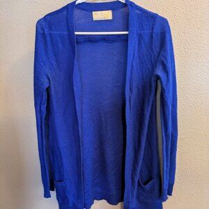 Royal blue button-up cardigan